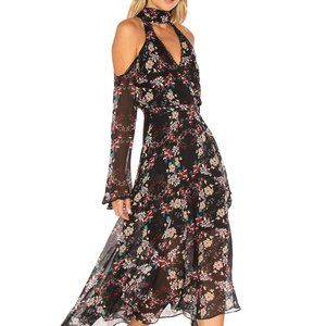 NICHOLAS - Floral Chain Neck Wrap Front Dress